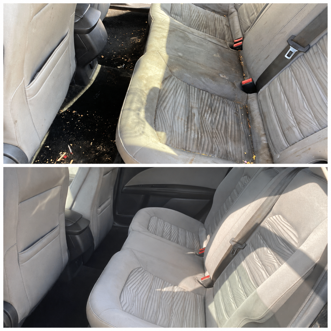 Scrub-It interior detail before on top and after on bottom
